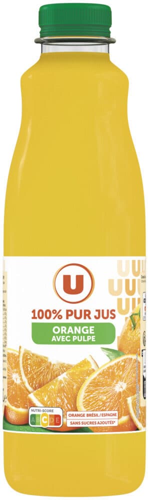 U Pur jus d'orange avec pulpe, bouteille 1,5L packshot