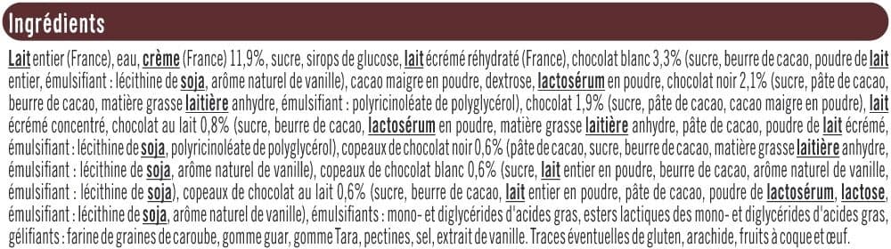 U Bac crème glacée 3 chocolats - 496g packshot