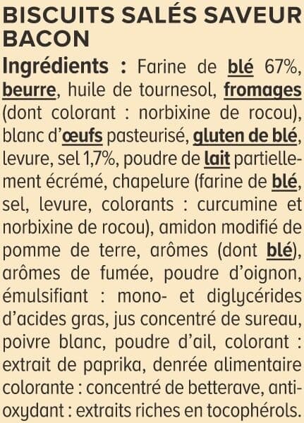 U Biscuits apéritifs Crackers salés saveur bacon 85g packshot