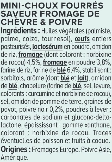 U Biscuits apéritifs Mini choux saveur chèvre et poivre paquet de 60g packshot