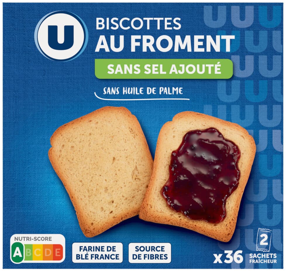 U Biscottes très pauvre en sel x36, 300g packshot