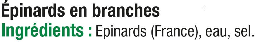 U Epinards en branches - Boîte de 265g net égoutté packshot