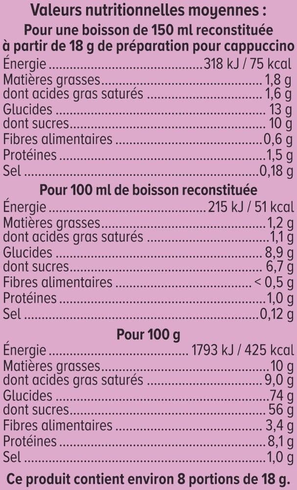 U Café soluble CAPPUCCINO CHOCOLAT - 144g packshot