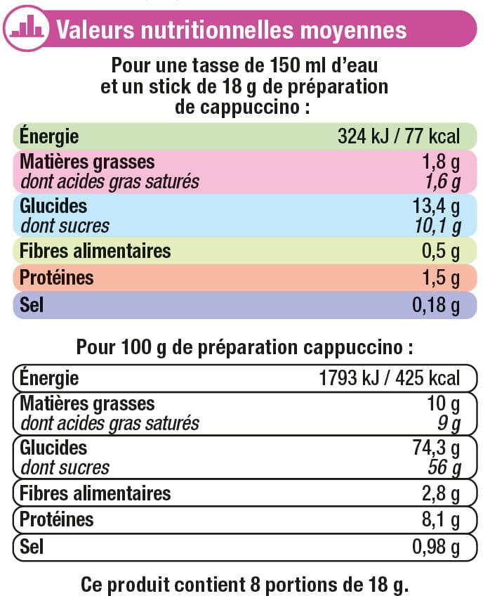 U Café soluble CAPPUCCINO CHOCOLAT - 144g packshot