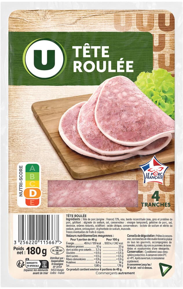 U Tête roulée - x4, 180g packshot