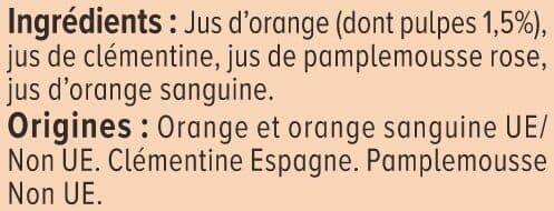 U Pur jus 4 agrumes bouteille de 1l packshot