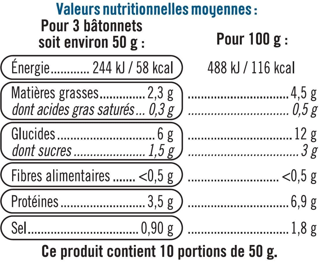 U Bâtonnets de préparation à base de chair de poisson saveur crabe - x30- 500g packshot