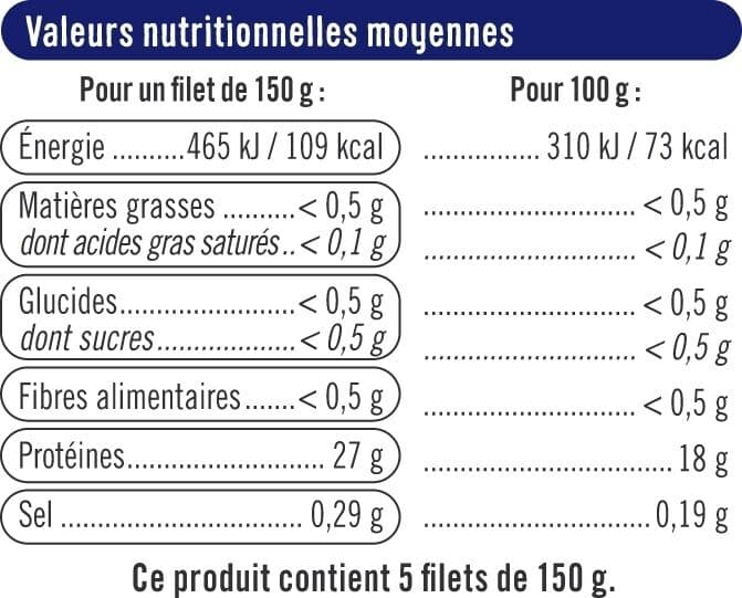 U Filet de cabillaud pêché en océan Atlantique MSC packshot