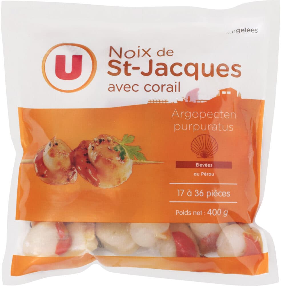 U Noix de St Jacques avec corail packshot