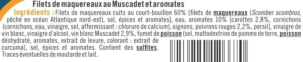 U Filets de maquereaux au muscadet et aromates boîte de 176g packshot