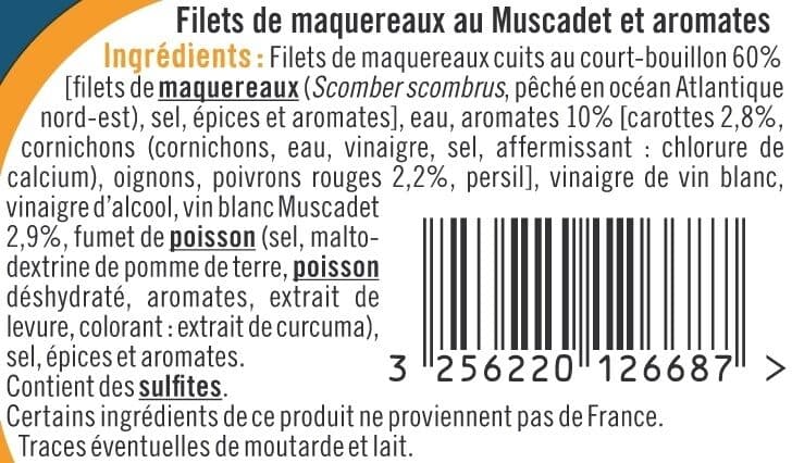 U Filets maquereaux au Muscadet et aux aromates packshot