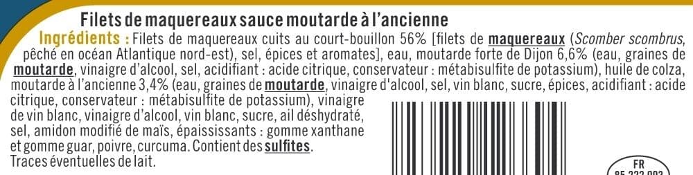U Filets maquereaux à la moutarde ancienne boîte de 169g packshot