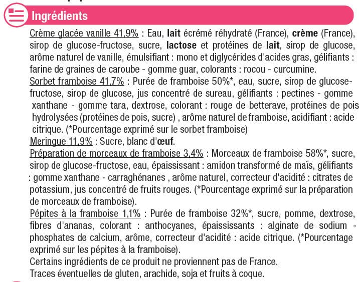 U Vacherin glacé vanille framboise 545g packshot