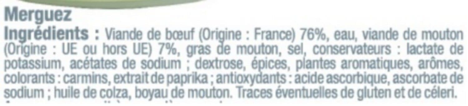 U Merguez boeuf mouton, 12 pièces, 660g packshot