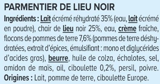 U Plat cuisiné individuel Parmentier de poisson packshot