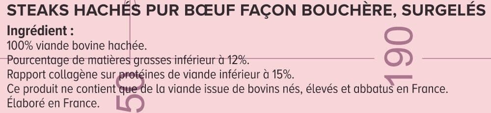 U Steak haché pur boeuf façon bouchère 12%MG, 4x140g packshot