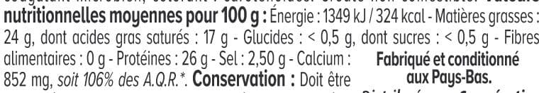 U Edam au lait pasteurisé 24%MG, 250g packshot