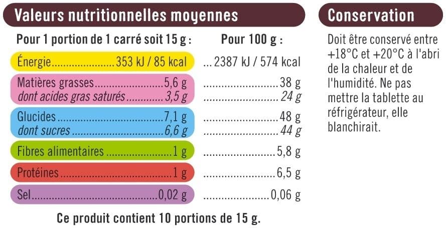 U Chocolat noir fourré à la truffe fantaisie, éclats de fèves de cacao caramélisés Tablette de 150g packshot