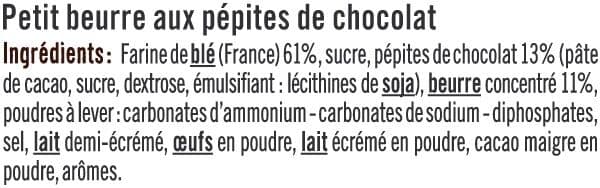 U Petit Beurre aux pépites de chocolat paquet de 200g packshot