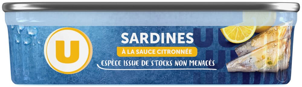 U Sardines sauce citronnée boîte de 135g packshot