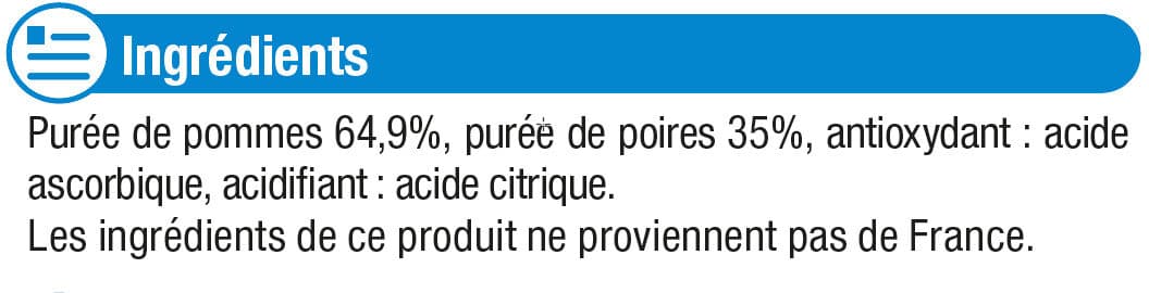 U Purée de fruits aux pommes poires sans sucres ajoutés packshot