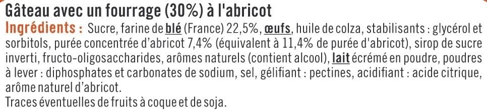 U Mini gateaux fourrés abricot paquet de 150g packshot