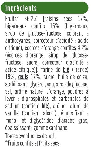 U Cake aux fruits paquet de 300g packshot
