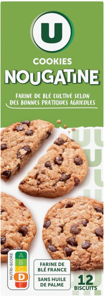 U Cookies à la nougatine et pépites de chocolat étui de 200g packshot