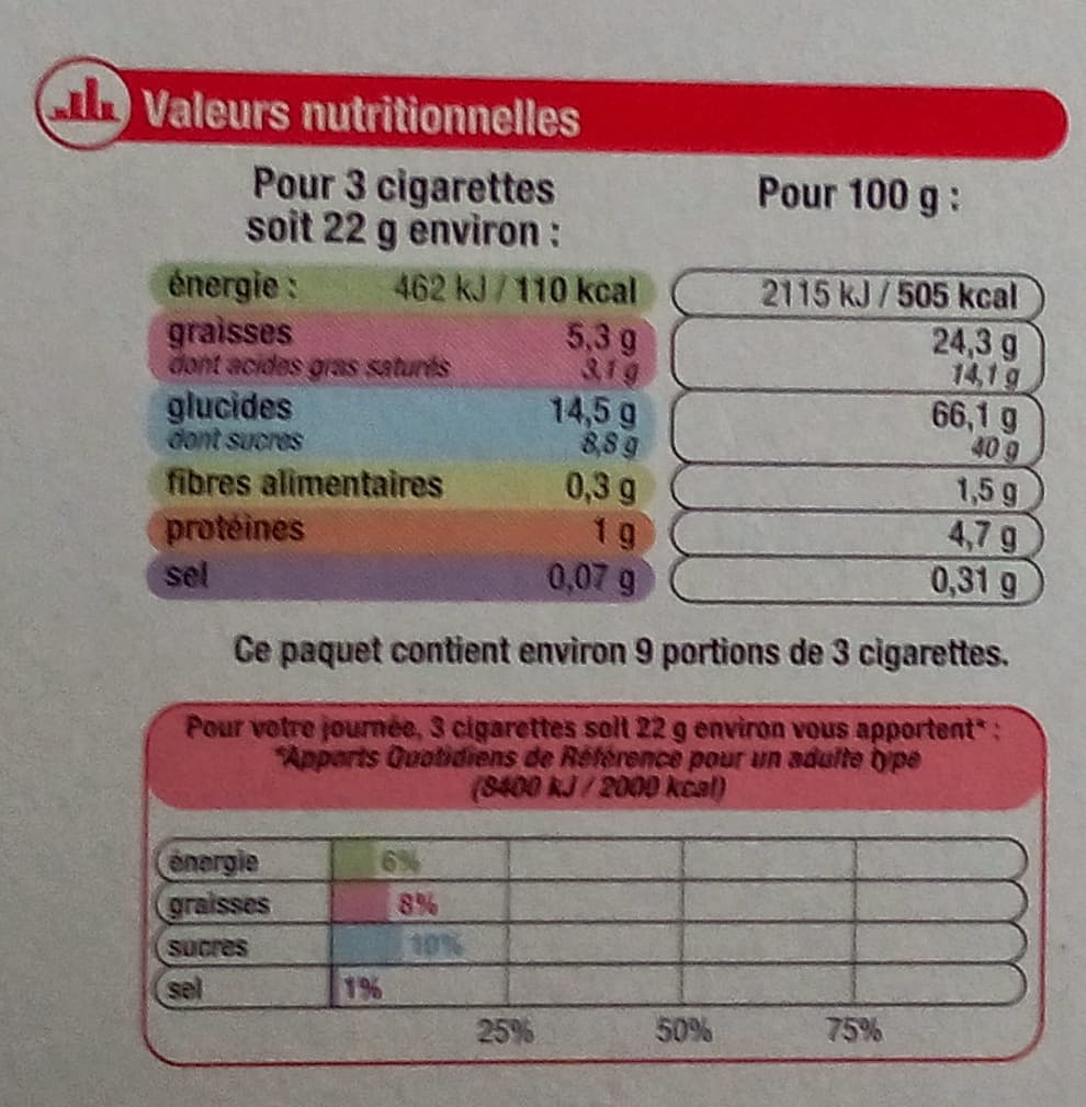U Cigarettes croustillantes packshot