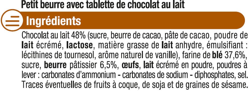 U Petit Beurre tablette chocolat lait 150g packshot