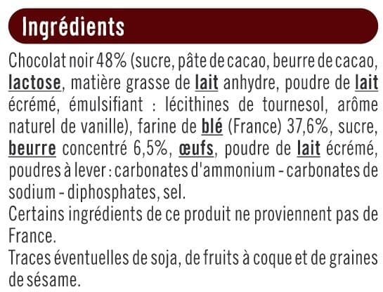 U Petit beurre tablette de chocolat noir 10 pochon de 2 - 250g packshot