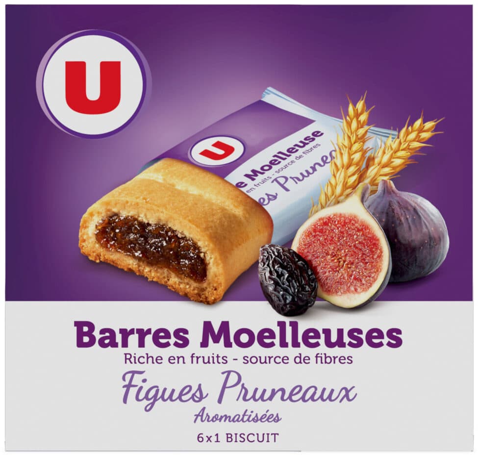 U Barres moelleuses fourrées à la figues et pruneaux aromatisées packshot