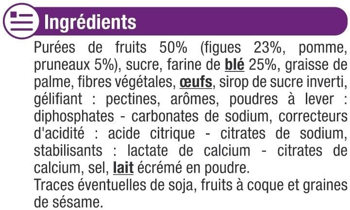 U Barres moelleuses fourrées à la figues et pruneaux aromatisées packshot