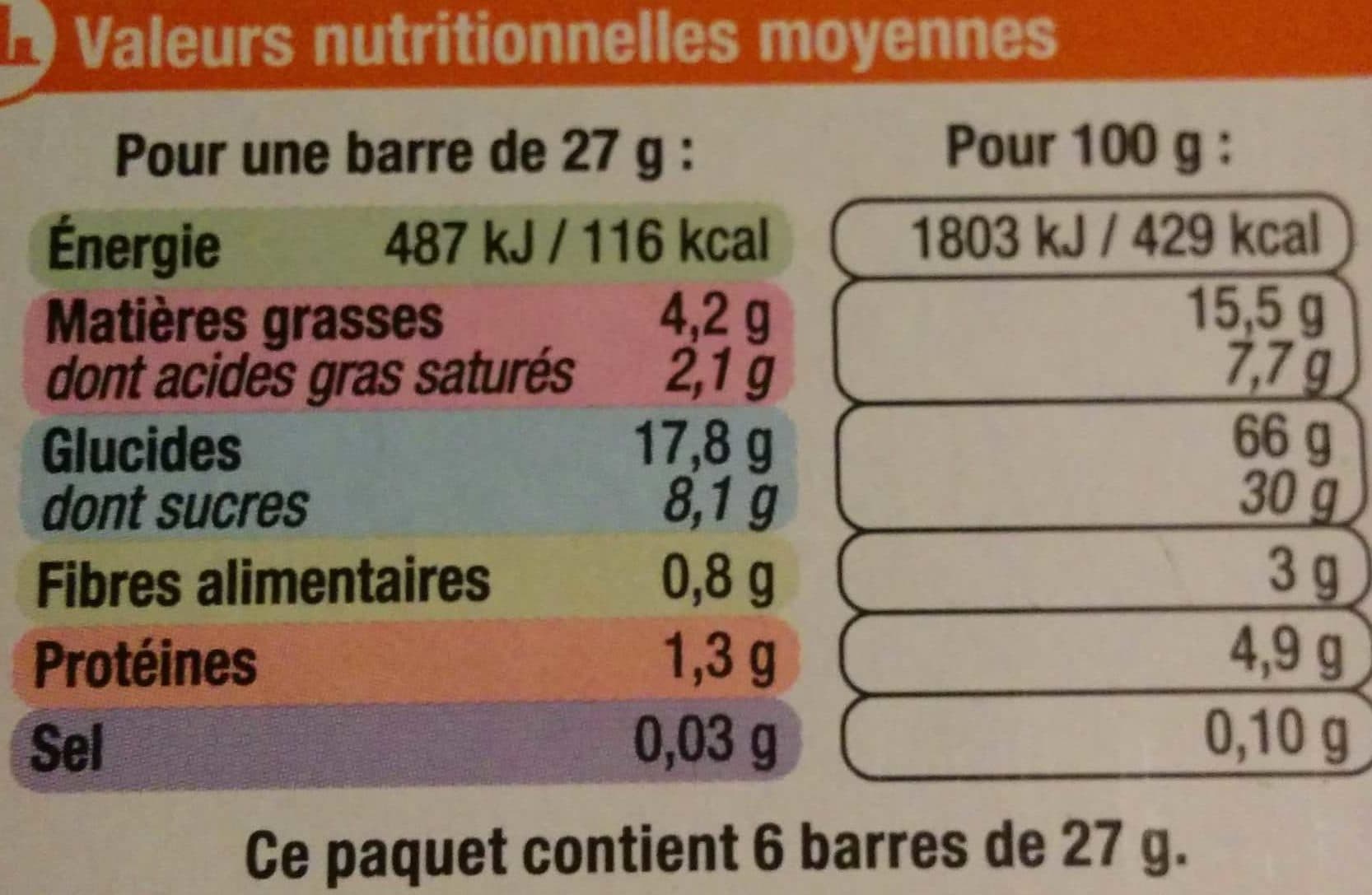 U Barre de céréales abricot amande aux 4 céréales packshot