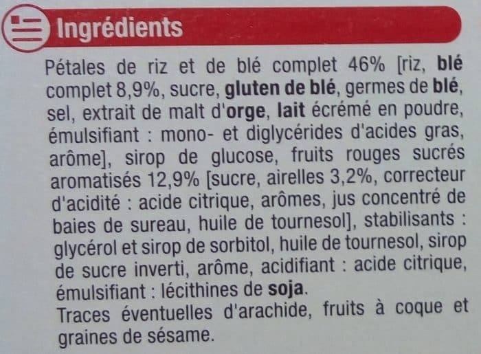 U Barres céréales, fruits rouges (riz & blé complet) packshot