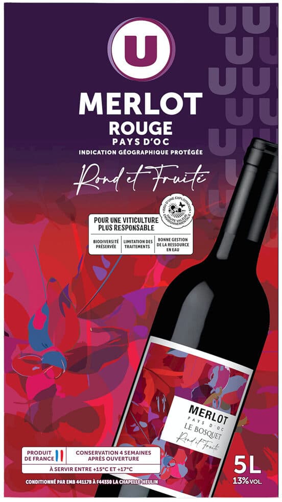 U Vin rouge IGP Pays d'Oc Merlot - Fontaine à vin 5L packshot