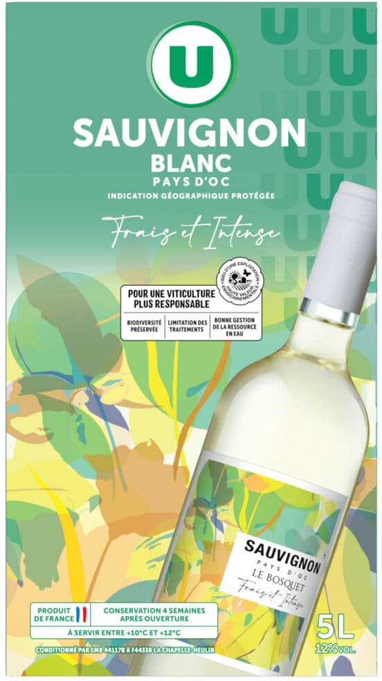 U Vin blanc IGP Pays d'Oc Sauvignon - Fontaine à vin 5L packshot