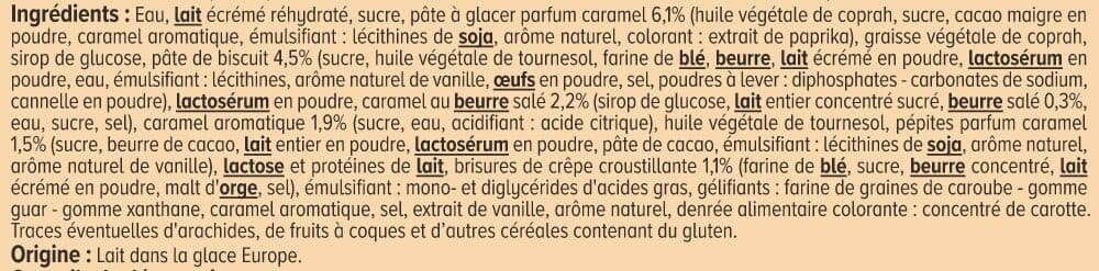 U Feuilleté glacé vanille caramel 342g packshot