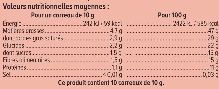 U Chocolat noir dégustation 85% de cacao Tablette de 100g packshot