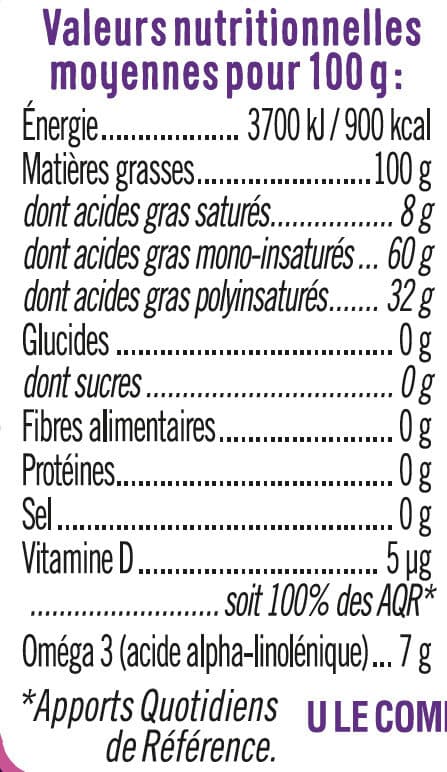 Magasin U Huile Melange 4 Huiles, vitamine D, bidon de 2 litres packshot