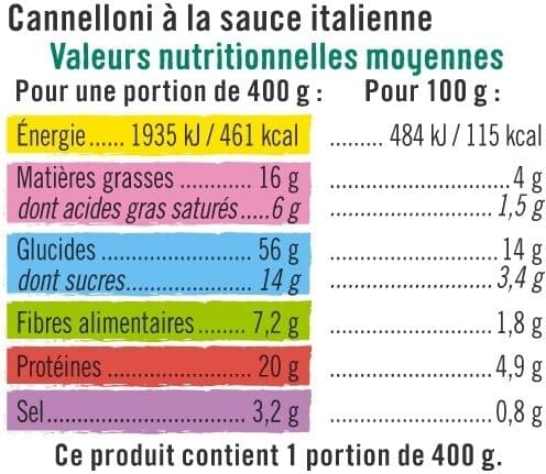 U Cannelloni sauce à l'italienne packshot