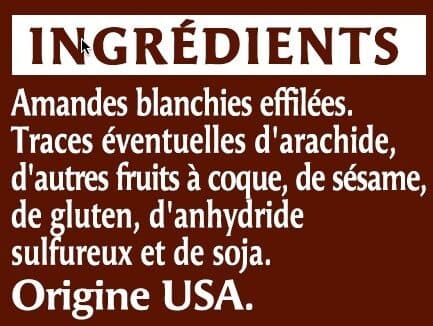 U Amande effilée, barquette sécable 2x62,5g packshot