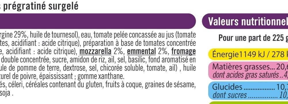 U Gratin d'aubergines 450g packshot