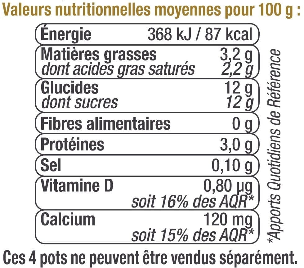 U Yaourt nature au sucre de canne 4x125g packshot
