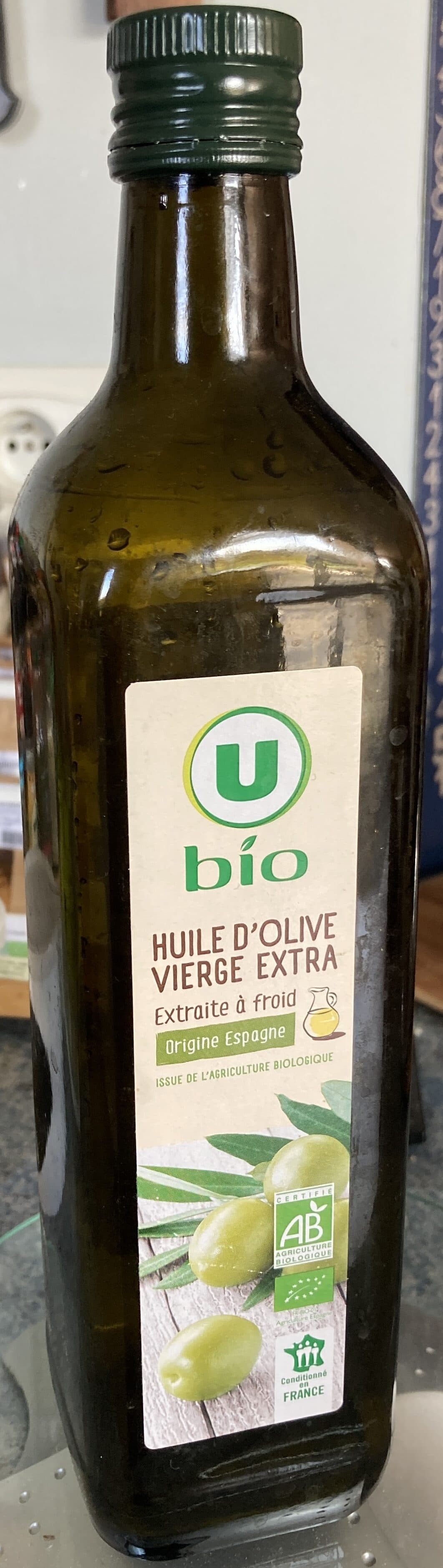 U Huile d'olive vierge extra bouteille de 75cl packshot