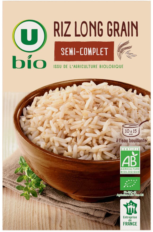 U Riz long semi-complet étuvé 10 minutes paquet de 500g packshot