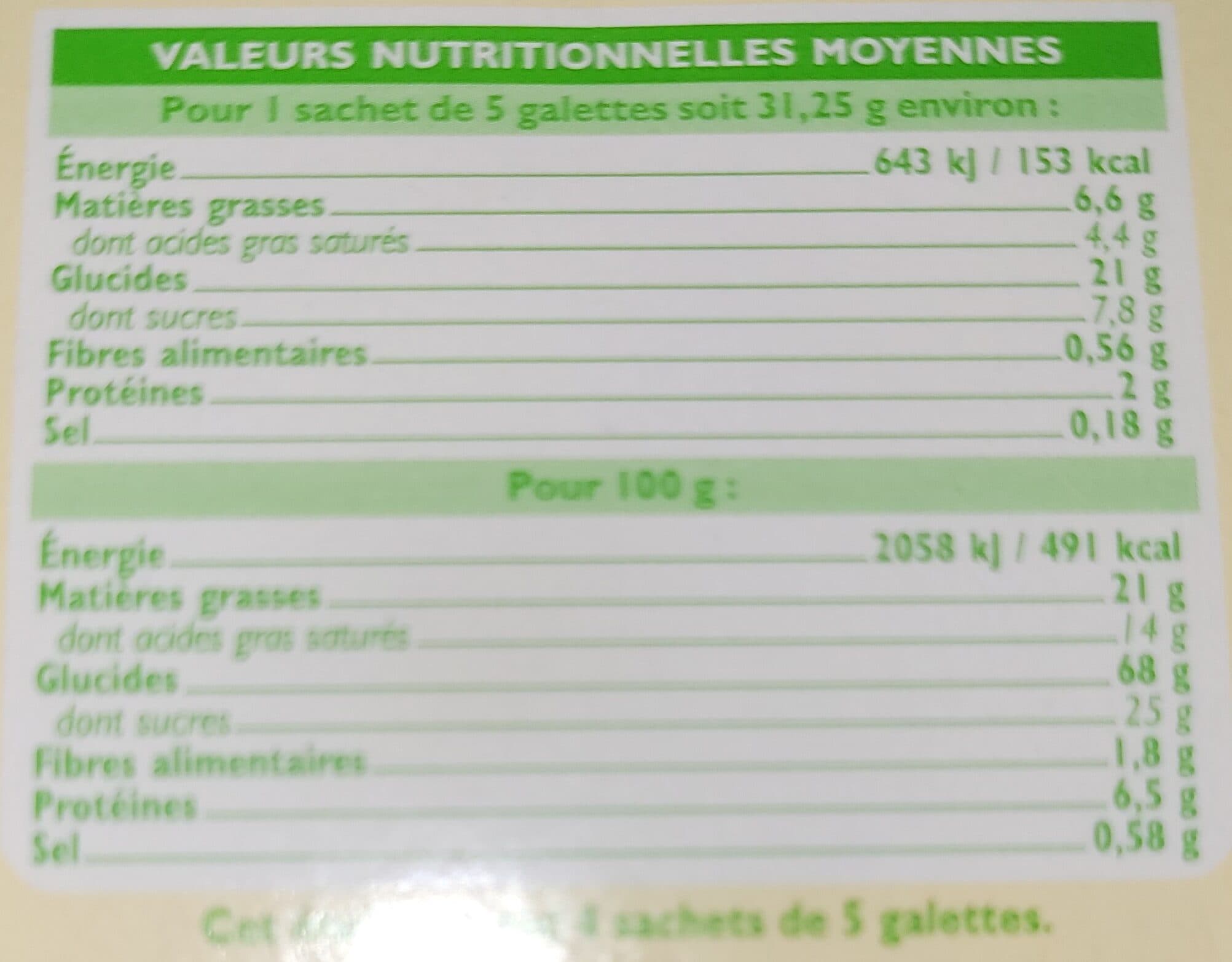 U Biscuits Galettes pur beurre bio , 125g packshot
