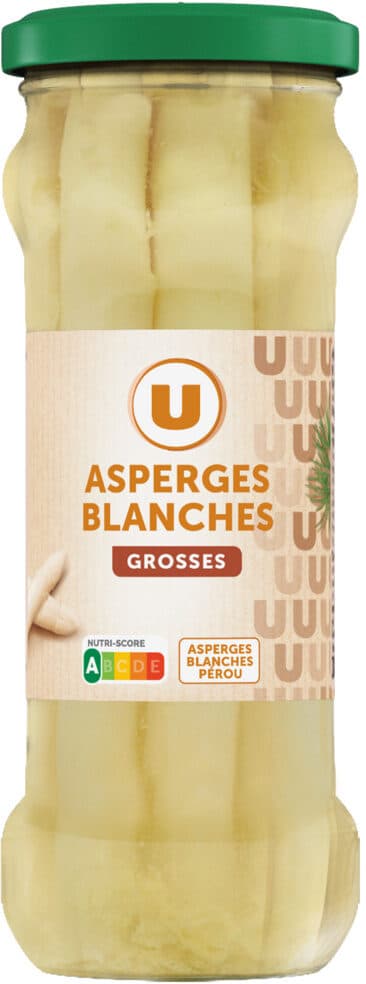 U Asperges blanches grosses - Bocal de 205g net égoutté packshot