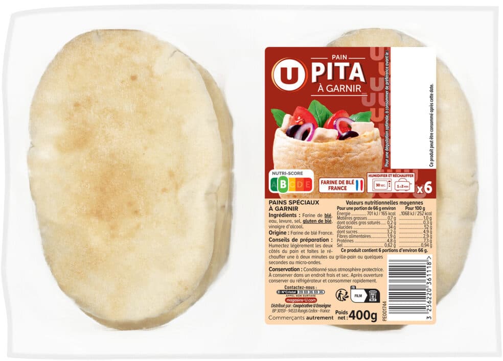 U Pains pita x6 - 400g packshot