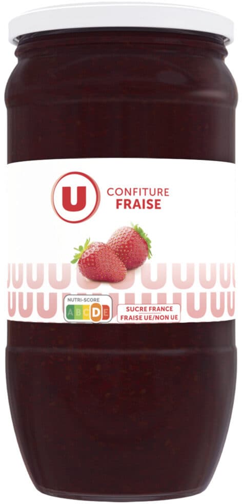 U Confiture fraise 45% de fruits bocal de 1kg packshot